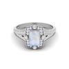 1.00 Cts Cushion Moonstone 925 Sterling Silver Solitaire Split Shank Wedding Women Ring