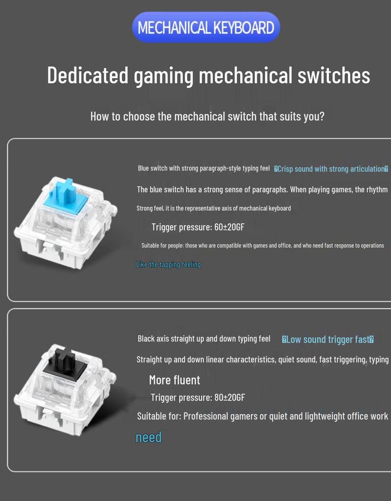 87/104-Key Mechanical Gaming Set: Silver Carving Keyboard (Blue/Black Axis), Mouse, Headset for E-Sports & Office Use