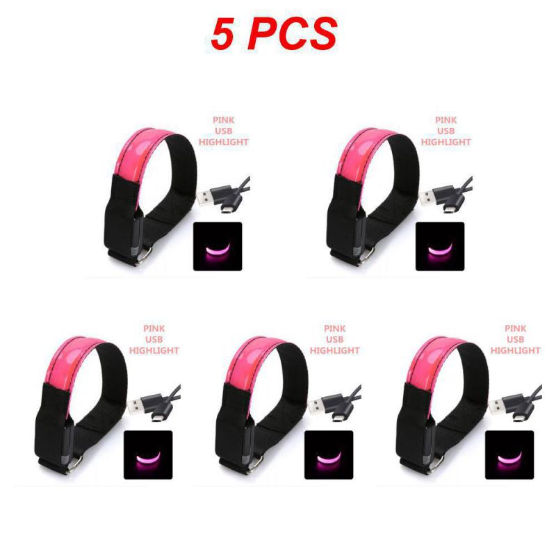 USB LED Luminous Night Running Cycling Armband Bracelet Night Glow Reflective Safety Belt Outdoor Sports Fluorescent Arm Band