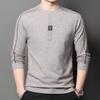 Long-sleeved Knitted T-shirt Men's Spring and Autumn New Bottoming Shirt Solid Color Sweater Thin Cardigan Men's Round Neck Top
