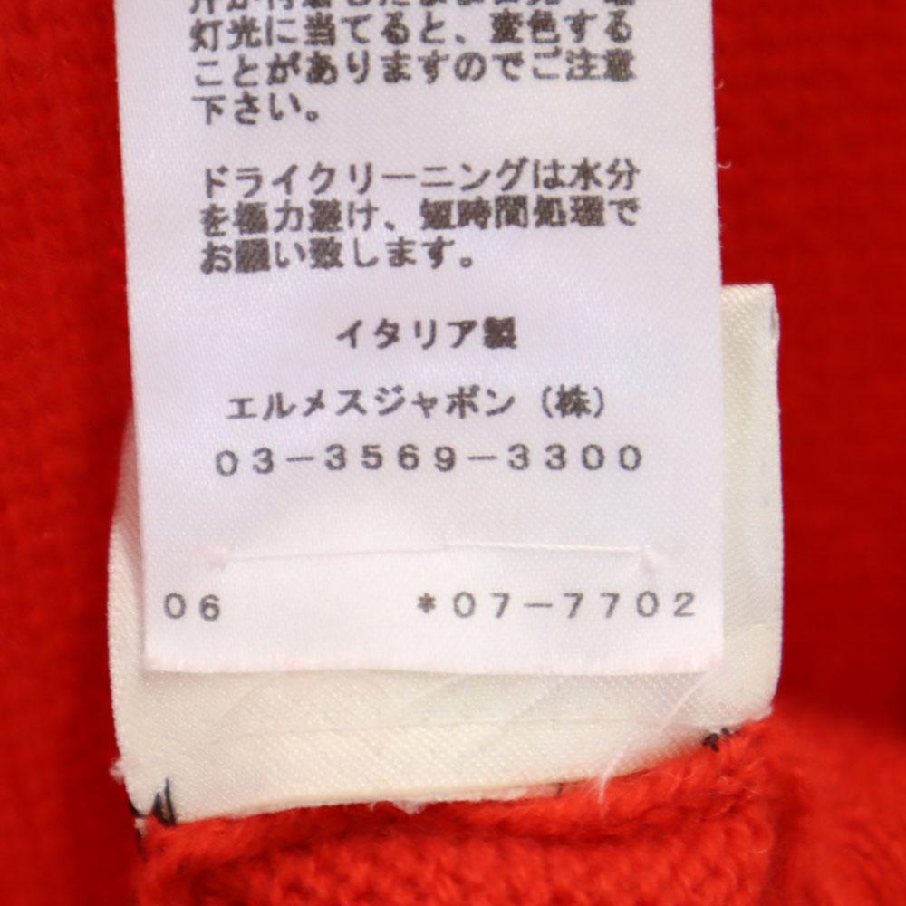 HERMES Made in Italy Cashmere Blend Long sleeve Mock neck sweater 34 Red Women Used