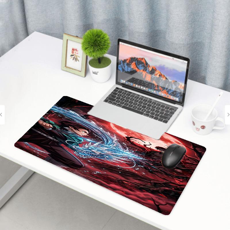 Demon Slayer Print Mouse Pad, Anti‑Slip Desktop keyboard Mat, for PC Laptop Gaming Working Daily Use, Cool Festival Surprise Gift