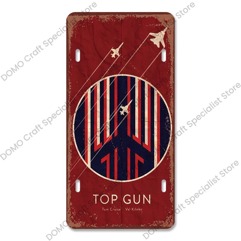 Vintage kovová plechová cedule leteckých závodů Retro Top Gun Letadlo Nástěnná dekorace do garáže, klubu, baru a domu xcm Kovový plakát