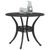 Garden Table Black Ø90x75 Cm Cast Aluminum