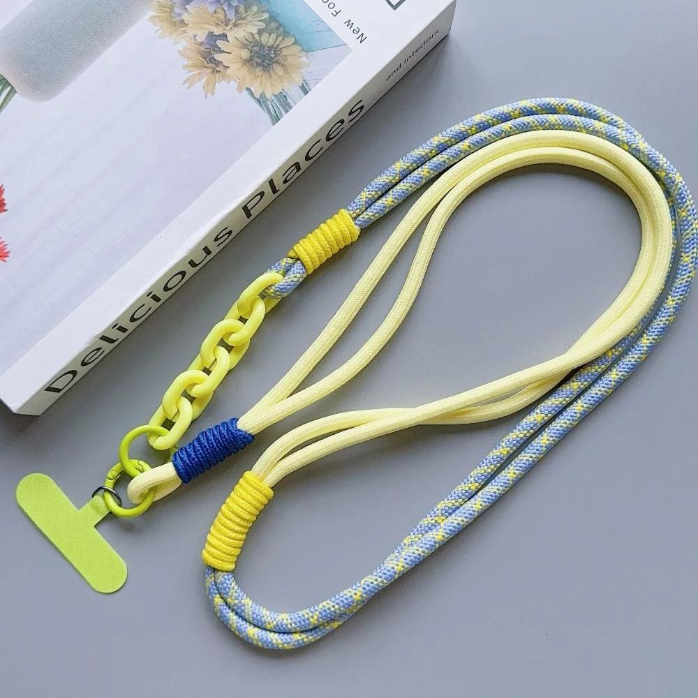 Simple Handwoven Mobile Phone Lanyard Universal Case Crossbody Shoulder Card Neck Cord Clip Hang Anti-lost Wrist Strap