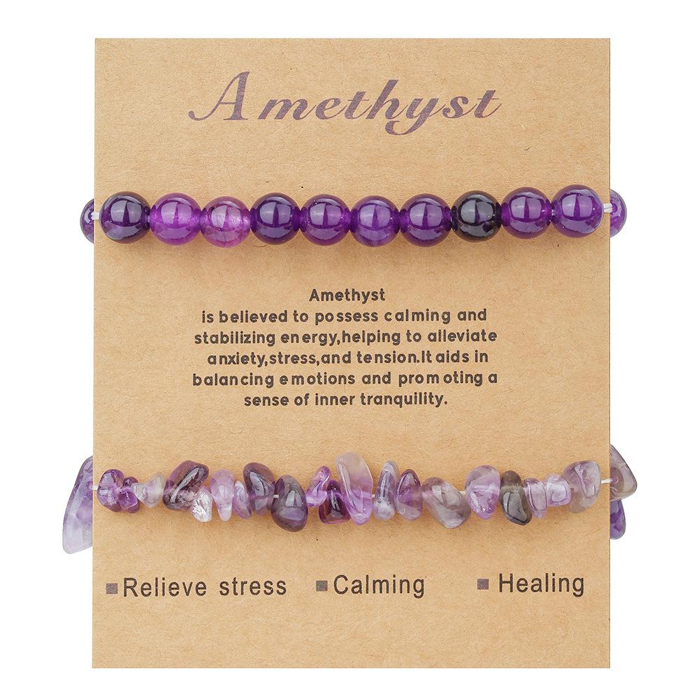 Popular natural stone beaded bracelet, European and American color high-end irregular crystal gravel bracelet.