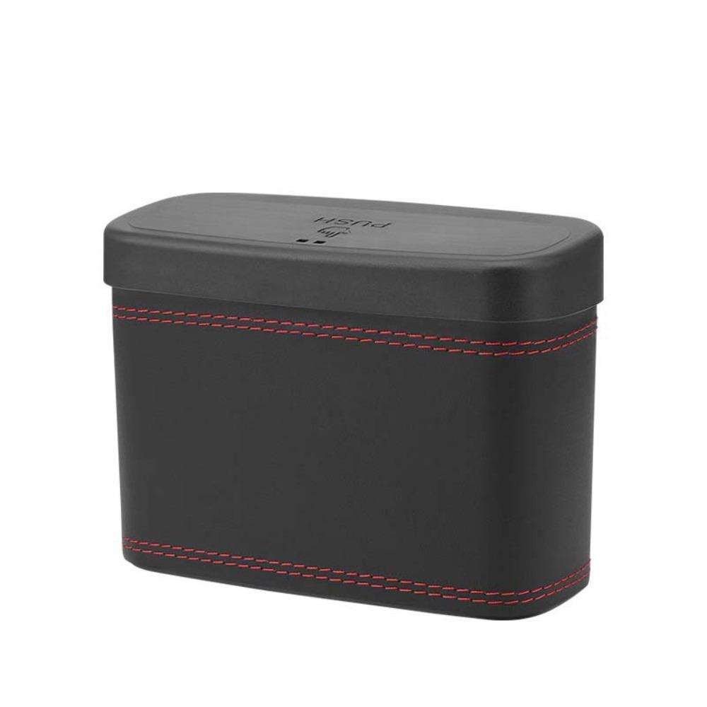 Multi-functional Car Press-down Storage Box PU Leather Hanging Storage Bin  for Wet and Dry Use