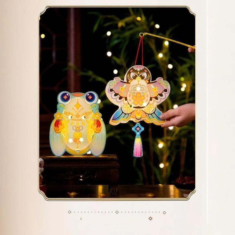 Niedliche DIY Tier Cartoon Papierlaterne Tragbare Handheld Bastelarbeit für 2026 Chinesisches Neujahr Mittherbstfest Kinder Schulaktivität Requisiten
