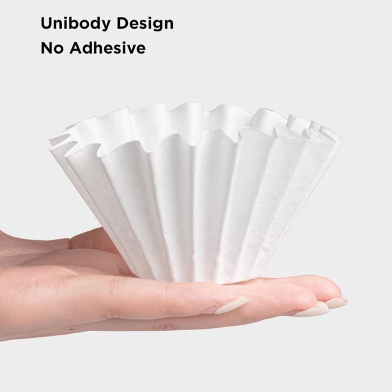 50Pcs Disposable Basket Coffee Filters, Cake Shape Pour Over Filter Paper for B75/155/185 Drippers