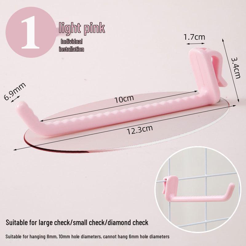 Nail-Free Grid Panel Hook for Wire Mesh Shelves - No-Drill Wall Storage Hooks for Kindergarten Display