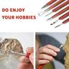 6PCS Bildhauerei Werkzeug Keramik Holz Griff Set Wachs Carving Sculpt Glättung Polymer Shapers Keramik Ton Keramik Werkzeug Zubehör