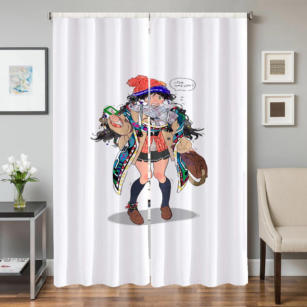 Home Interior Kitchen Curtains for Living Room 2 Pieces Blackout Curtains Door Curtain Young Girls Partition Bedroom Decoration