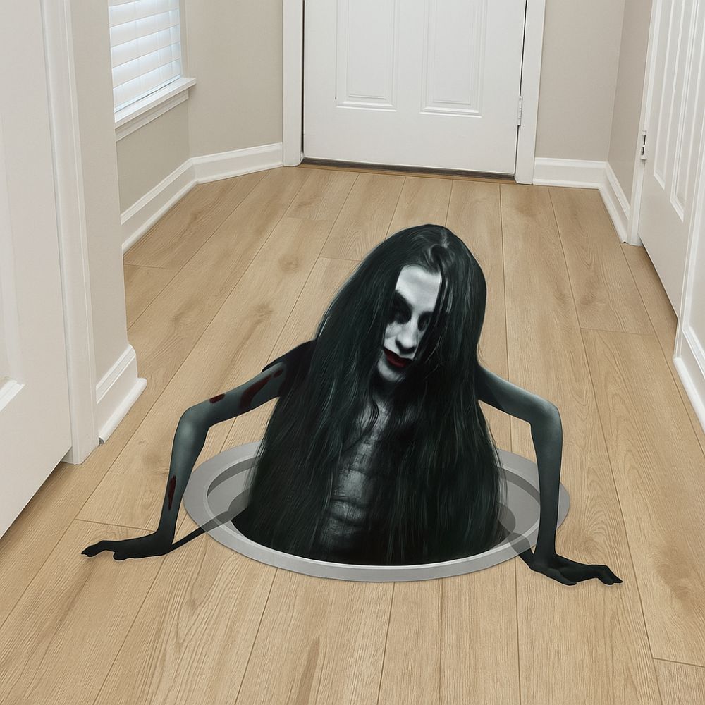 Ženy s dlouhými vlasy Halloweenské duchové Samolepky Strašidelné Vtipné duchové Samolepky na zeď Odnímatelné PVC Halloweenská nálepka Interiérové rekvizity