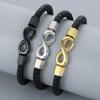 Stainless Steel NO.8 Bracelet Bangles Braided Bracelets Fashion Men Bracelet  Male Female