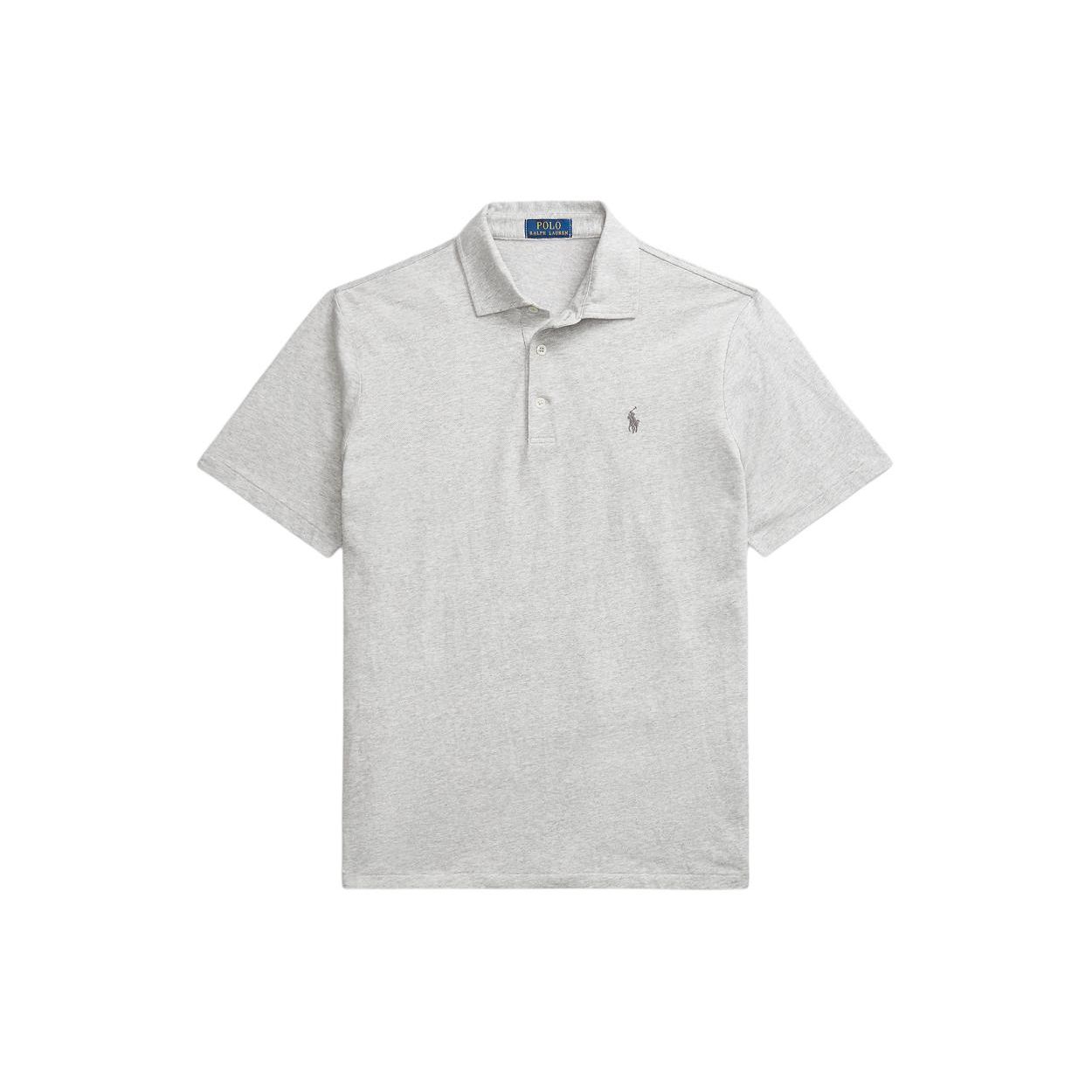

Polo Ralph Lauren SS24 Однотонная футболка поло с вышивкой маленького пони, повседневная, с коротким рукавом, для мужчин, серый, MNPOKNI1N822686-020 XL