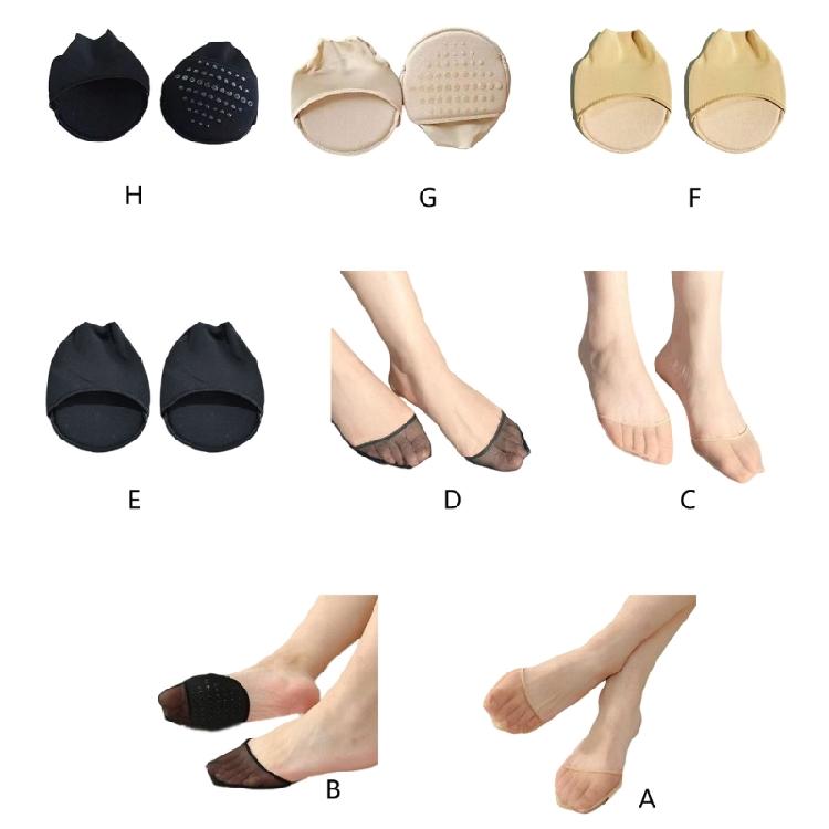 1 Pair Sheer Mesh Forefoot Pad for Women High Heel Half Insoles Socks Toe Insert