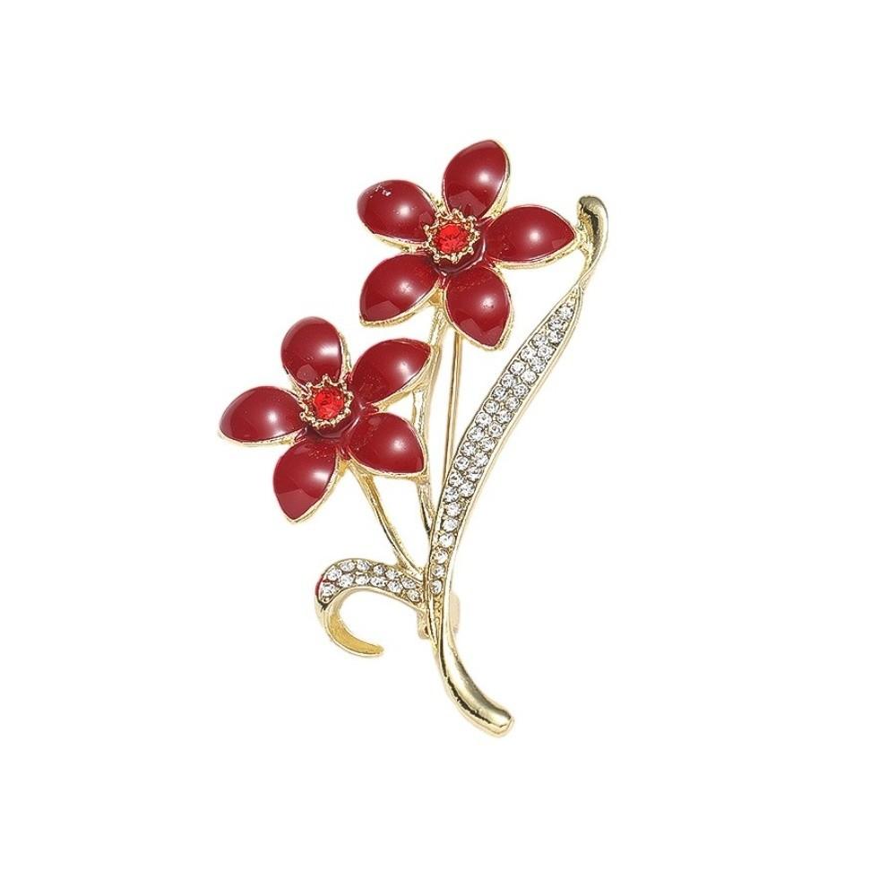 1Pc DIY Enamel Brooch Rhinestone Collar Lapel Pin Elegant Flower Brooch