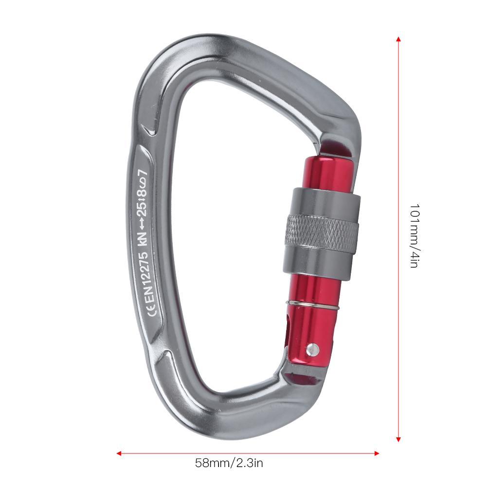 Outdoor Aluminium Alloy D Lock Hammock Backpack Cable   Rock Climbing Carabiner