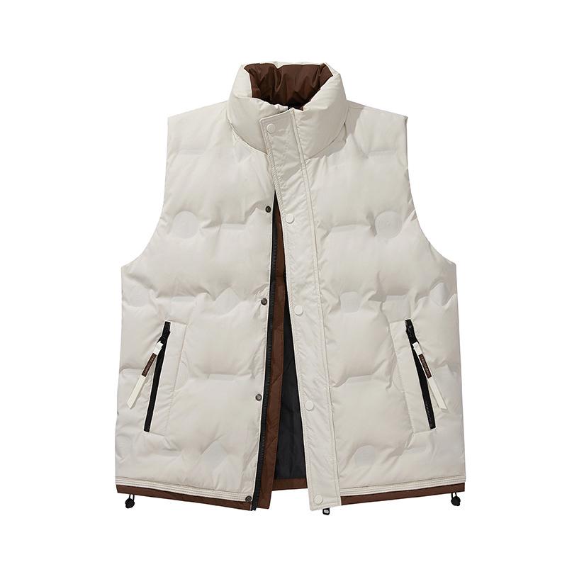 Men's MJ919 Winter Casual White Duck Down Vest - Warm, Versatile, Loose-Fit Outerwear