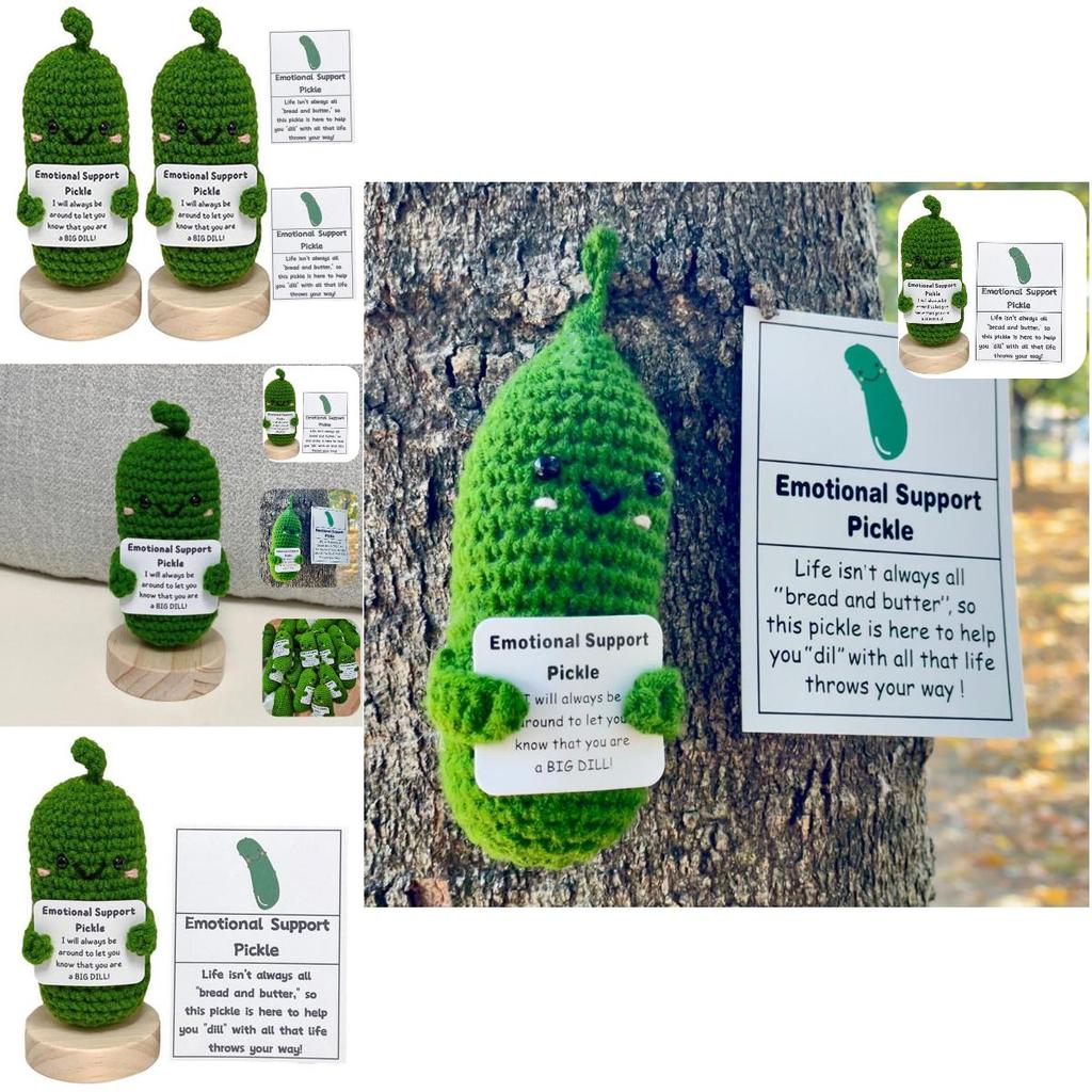 Handmade Crocheted Funny Cucumber And Potato Woolen Expression Gift Set