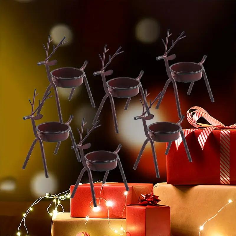 Exquisite Candlestick Decoration Christmas Reindeer Candlestick Durable Iron Candlestick Christmas Halloween Home Decoration