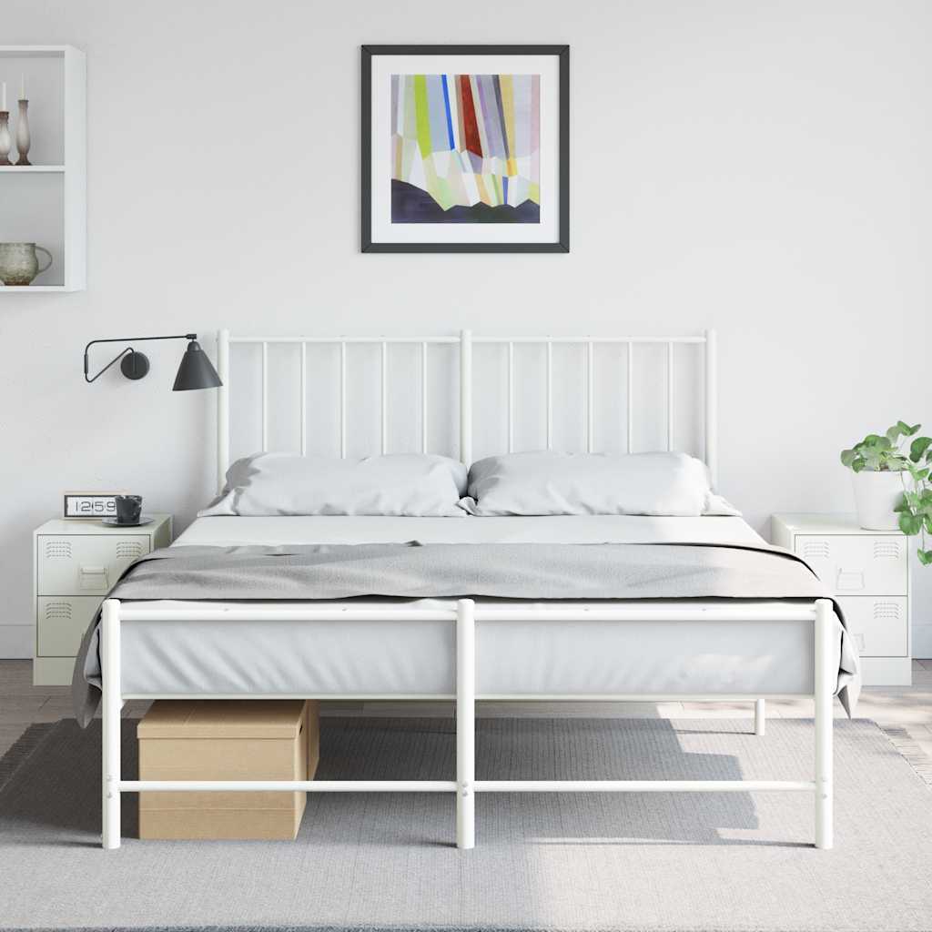 Nightstands (2 pcs) White 34.5 x 39 x 44 cm Steel