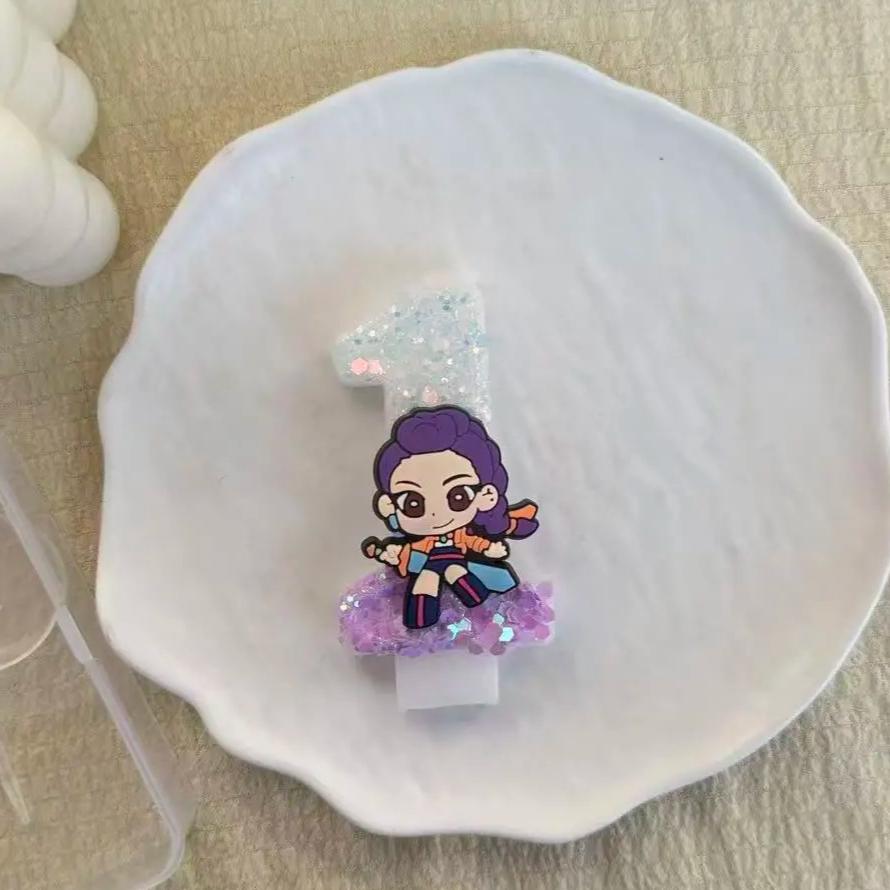 Kpop Monster Hunting Theme Creative Accessories 1-9 Birthday Candles, DIY Creative Birthday Candles for Children's Birthday Part