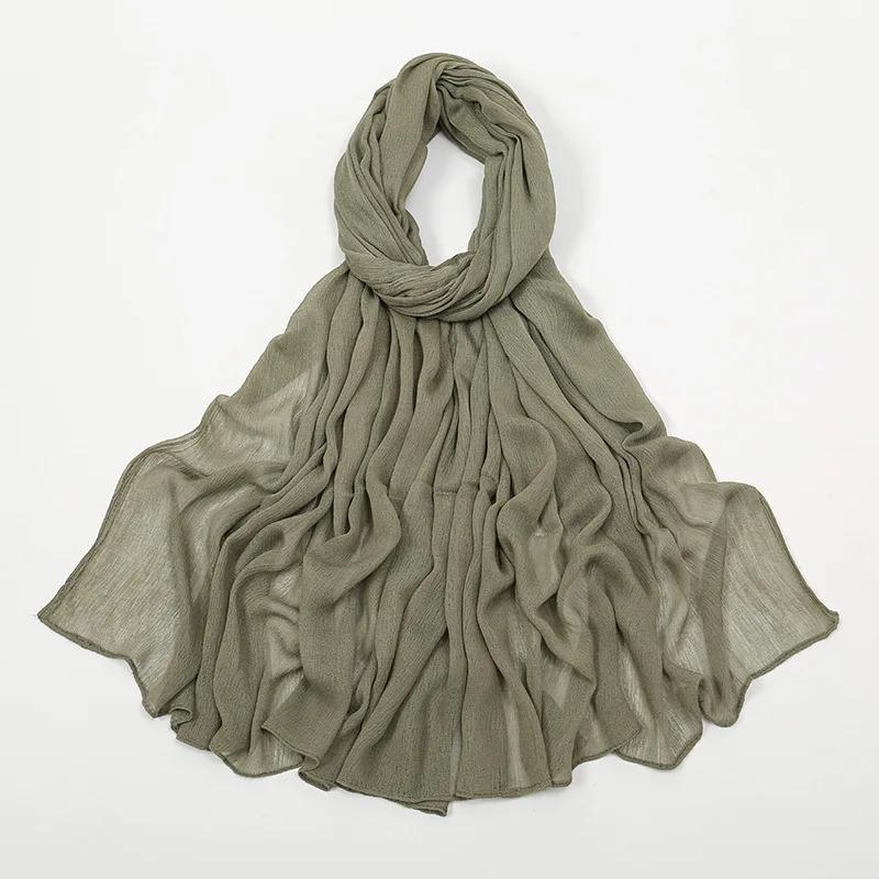 2024 Soft Rayon Cotton Muslim Hijabs for Women Scarf Plain Shawls Femme Musulman Viscose Rayon Headscarf Islamic Turban Headband