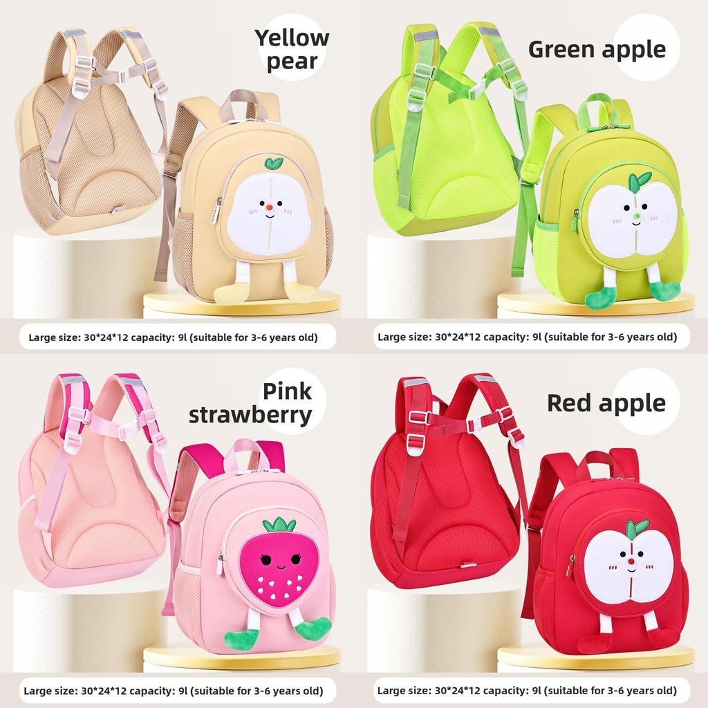 Kids Backpack With Fruit Embroidery Duffle Bag For School And Travel