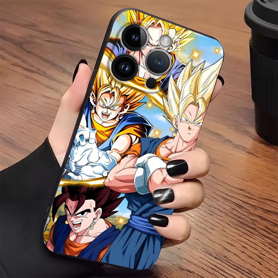 Black Soft Phone Cover Case for iPhone 15 16 14 Plus XR 17Air XS Max 13 12 11 17 Pro Max 7 8 Dragon Ball Son Gohan