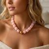 Gruby naszyjnik z koralików Kwadratowe koraliki żywiczne Naszyjnik Choker w stylu boho dla kobiet Wakacje Letnie wakacje Plaża