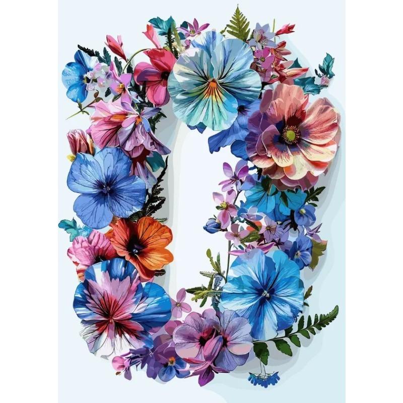 Flower Alphabet Wall Art Wreath Letters Canvas Painting Fashion Modern Aesthetic Poster Wall Pictures Home Decor For Living Room