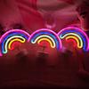 Colorful LED Neon Sign Nightlight with Base Battery USB Dual-use Desktop Rainbow Night Light 3D Acrylic Flicker Free