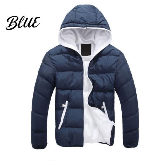 Waterproof Winter Down Men Padded Color Windproof Coat Contrast for Outdoor