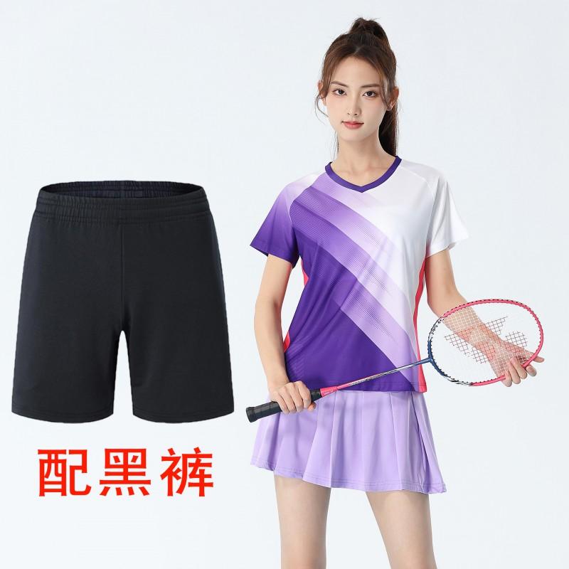 Quick-Dry Breathable Badminton Set Men Women Tennis Ping Pong Sport Shirt Short Sleeve Activewear
