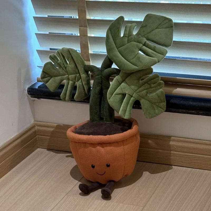 Jellycat Natural Style Plush Potted Plant Dustproof Short Velvet For Living Room