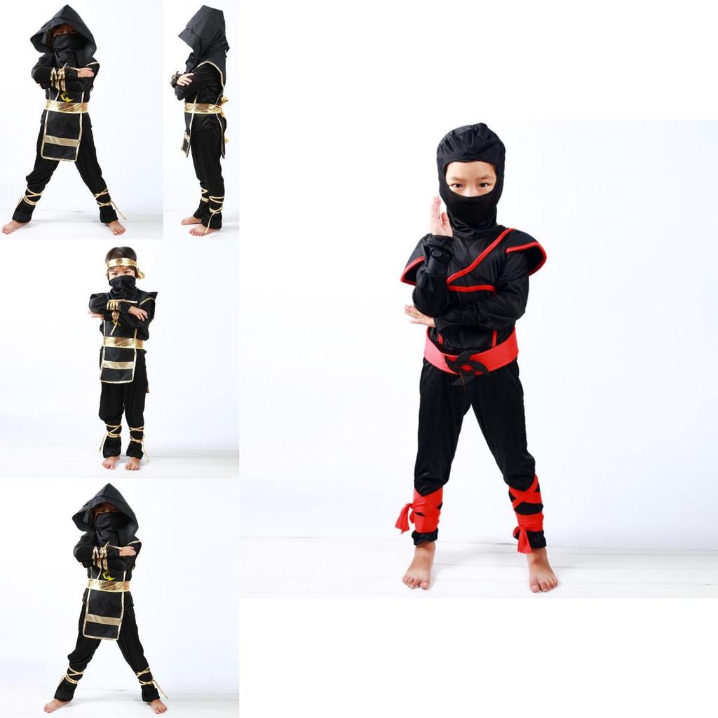 Authentic Japanese Warrior Boys Kids Ninja Assassin Fancy Dress Costume For Parties