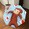 1PC curious george heart Umbrella-8-Rib Reinforced Portable Folding Travel Suitable for All Seasons Outdoor Daily Use Is an Ideal Choice -F317