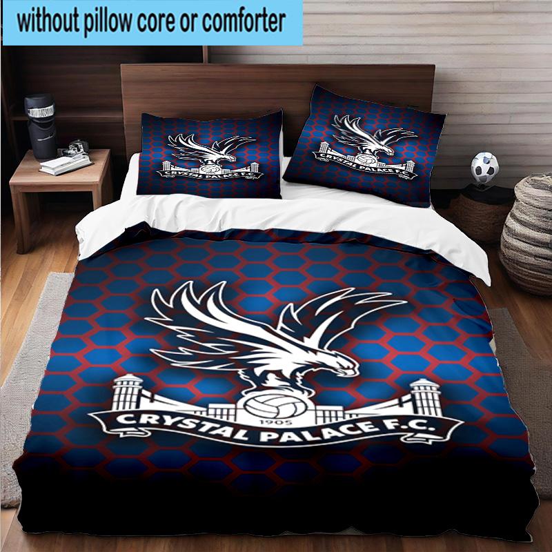 3pcs Crystal Fc Crest Printed Bedding Set Duvet Cover Closure Includes 1 Duvet Cover & 2 Pillowcases Bedding Sets Home Decor Gifts