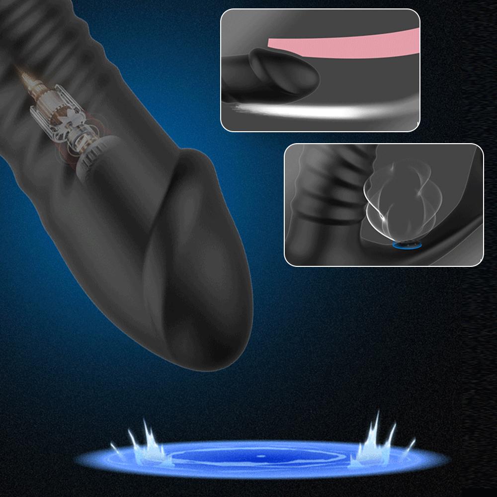 Teleskopiske dildoer Prostata Massasjeapparat Anal Vibrator Forsinkelse Ejakulasjonslås Ring Silikon Anal Butt Plug Hale Sexleketøy for menn Gay