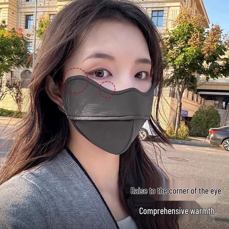 Women's Windproof & Coldproof Warm Mask - Autumn/Winter, Small Face Design, Eye Corner Protection, New Anti-UV Style.