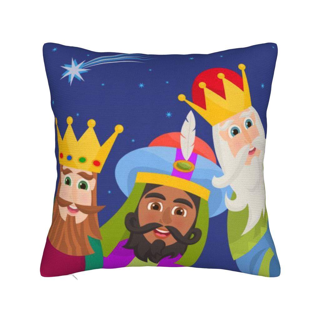 Seat Decorations Día de los Reyes Magos Epifanía Three kings Pillowcases Accessories Pillow Cover Zippered Multi Size
