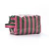 Trendy Pink Stripe Makeup Bag Large Capacity for Lipsticks in Travel Handbag Scenario