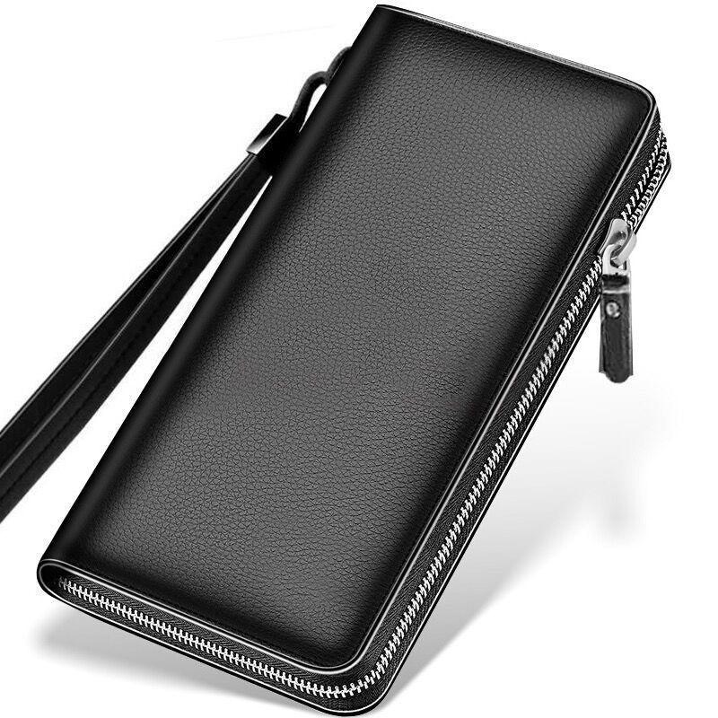 Herren Lange Geldbörse Clutch mit Großer Kapazität und Reißverschluss-Stil