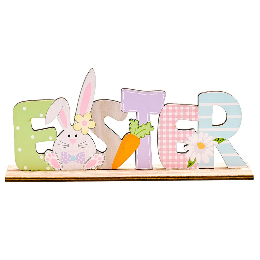 Easter Decorations Easter Wooden Letter Ornaments Colored Dwarf Ornaments  Eggs