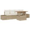 VidaXL Ensemble de salle à manger de jardin 5 pièces avec coussins en poly rattan beige et acacia 3349896