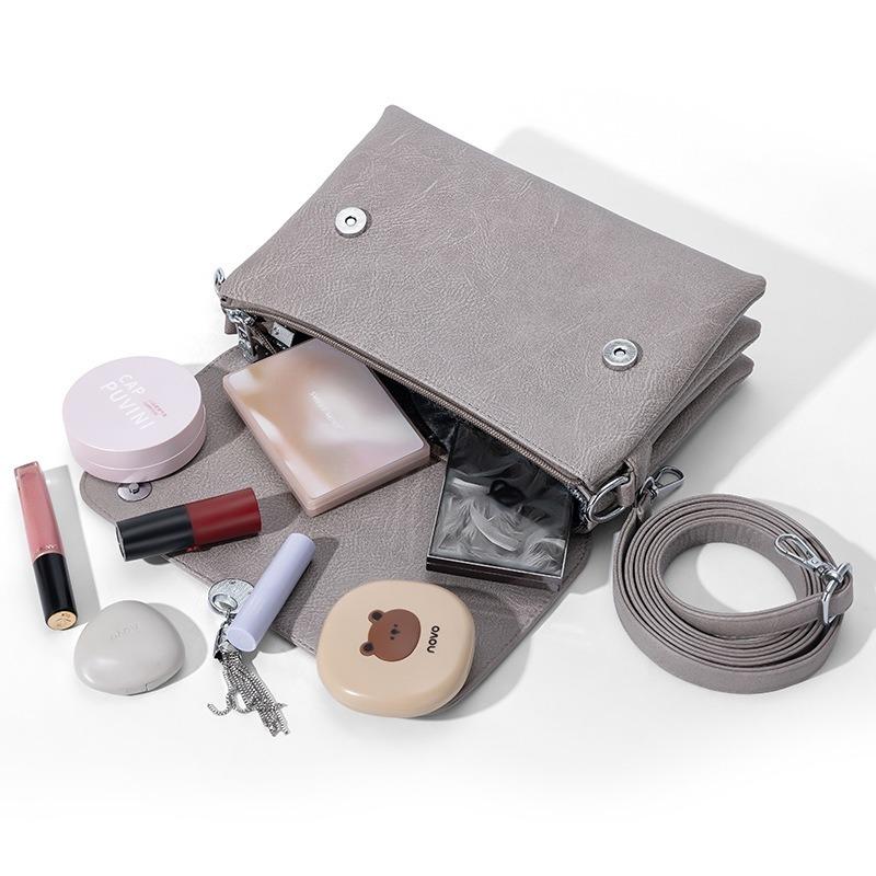 Large Capacity PU Leather Crossbody Bag for Commuting