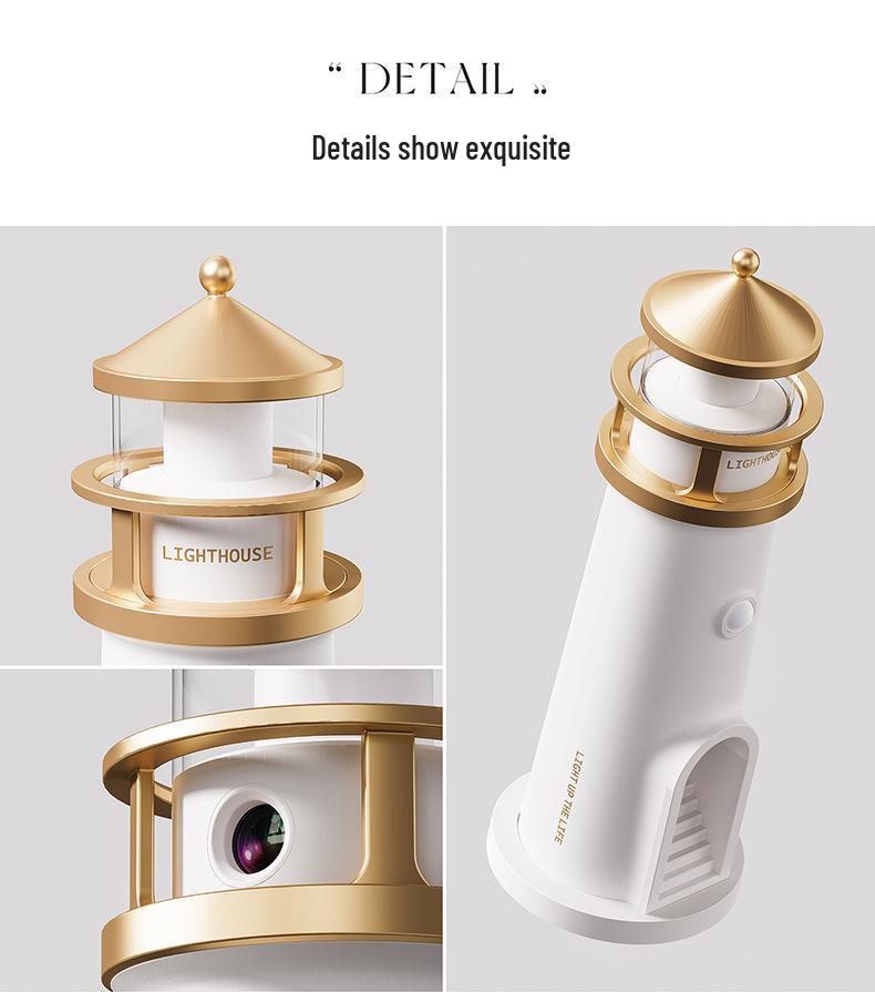 Bluetooth Atmosphere Night Light Projector: Moonlight Lighthouse Design for Kids' Birthday Gift & Creative Ornament with Body Sensing.