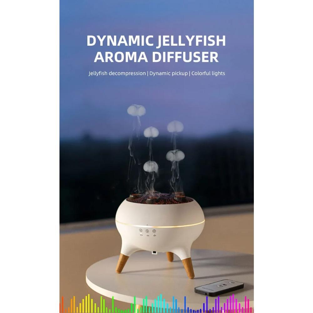 Dynamic Jellyfish Air Humidifier 250ml Essential Oil Diffuser Remote Control Bedroom Humidifier With 7 Colorful Night Lights
