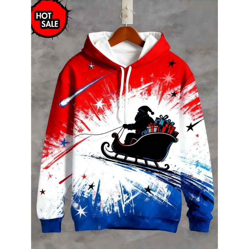 Funny Design Christmas Squirrel Deer 3D Printed Hoodies For Man Clothes Fashion New In Hoodie Santa Claus Cosplay Top Sweatshirt